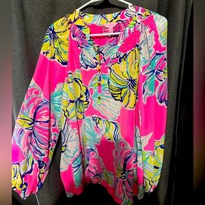 Lilly Pulitzer Pink Floral Blouse